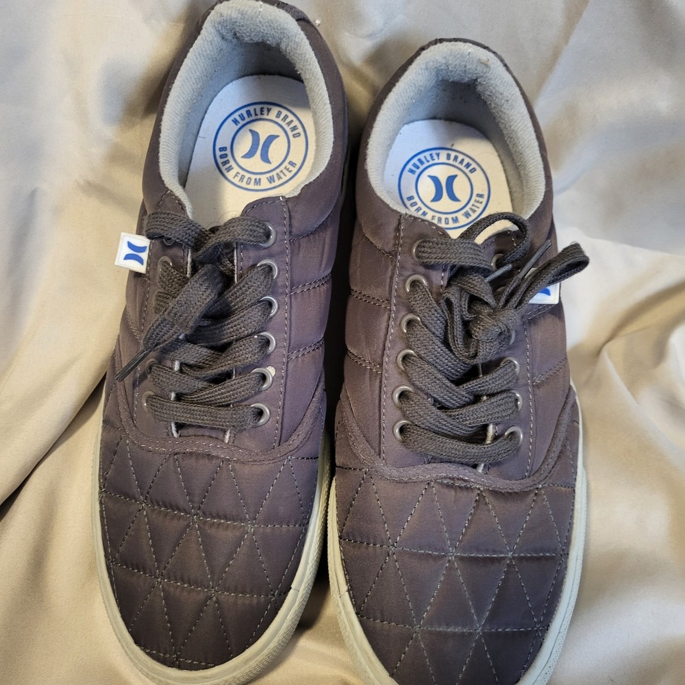 Hurley Oakland Mens Size 8 Quilted Low Top Sneakers Dark Stone Grey‎ Skater Surf